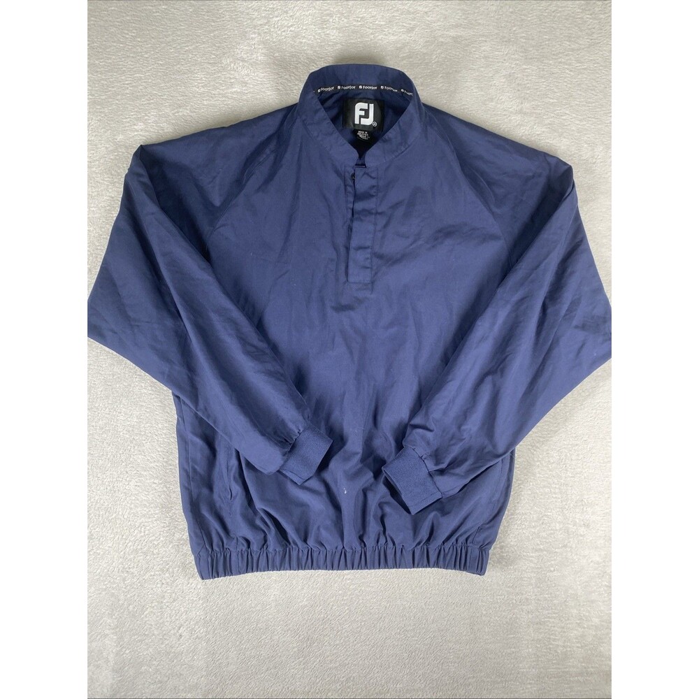 Footjoy Windshirt 1/4 Snap Pullover Jacket Mens Medium Navy Blue Sport Golf